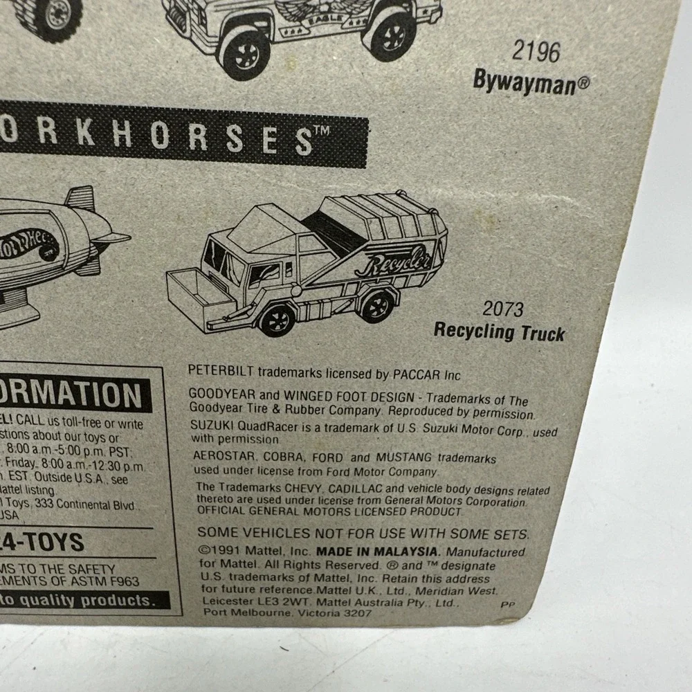 Hot Wheels Peterbilt Dump Truck No. 100 1560 1991 Red